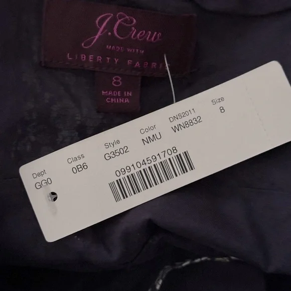 NWT J. Crew Liberty Fabrics June Meadow Floral Navy  Spaghetti Strap Midi Dress - Picture 9 of 10